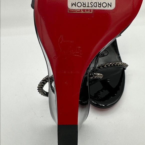 Christian Louboutin So Me 85 Black Leather Wedge Sandals Size 41 EU / 11 US NWOB - Picture 9 of 13